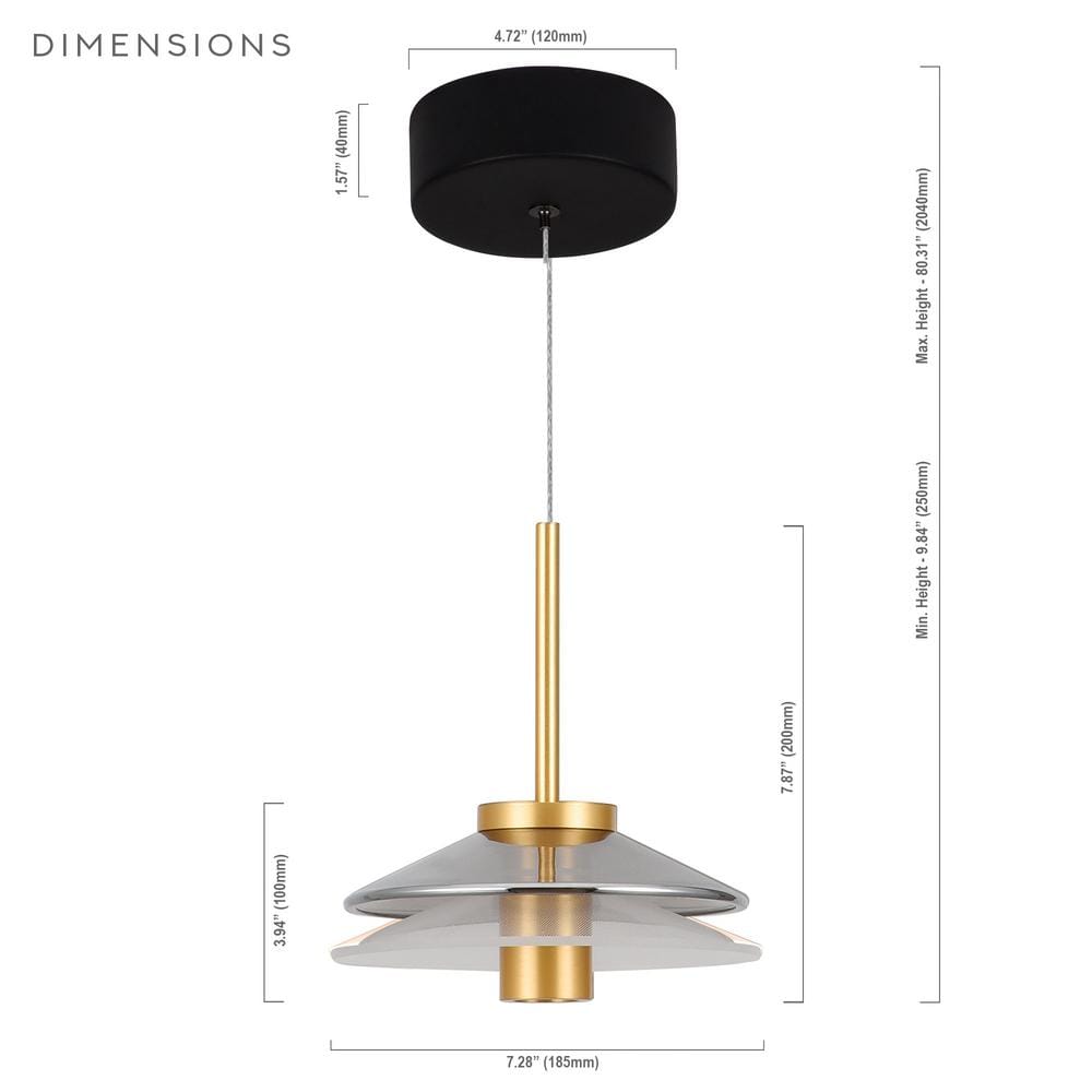 Verona 80.25" Gold Glass LED Pendant Light