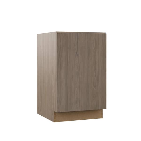 Hampton Bay Designer Series Edgeley Assembled 21x34.5x23.75 in. Full Height Door Base Kitchen Cabinet in Driftwood