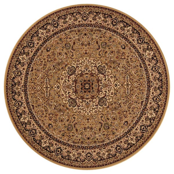 Concord Global Trading Persian Classics Isfahan Gold 5 ft. Round Area Rug