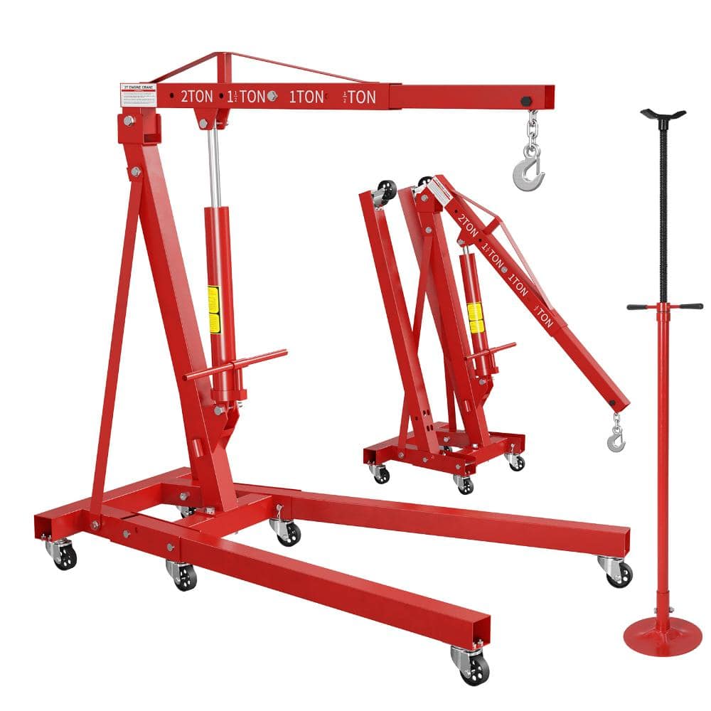 Red Heavy Duty 2 Ton Folding Hydraulic Engine Hoist with 4-Position Adjustable Boom price history on PriceWatchPro