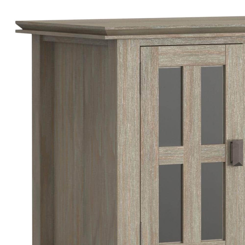 Artisan Distressed Grey Solid Wood 72" TV Media Stand with Cabinet