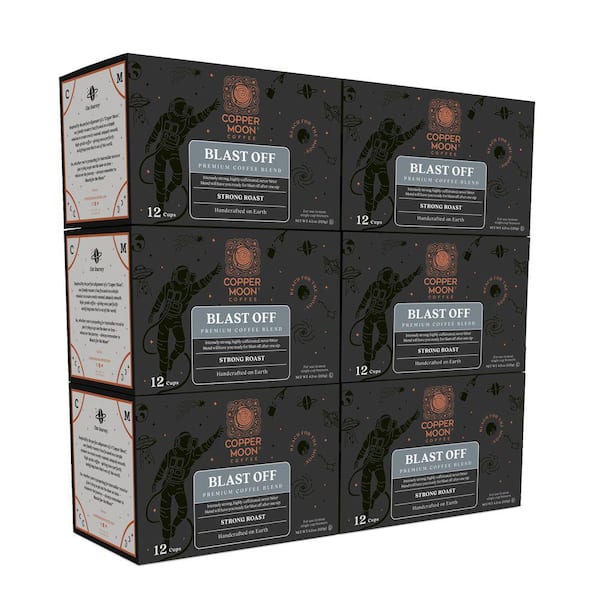 COPPER MOON Single Serve Coffee Pods for Keurig K-Cup Brewers, Blast Off Blend, Strong Roast (72-Pack)