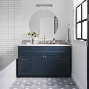 ARIEL Hamlet 55 in. W x 22 in. D x 36 in. H Freestanding Bath Vanity in ...