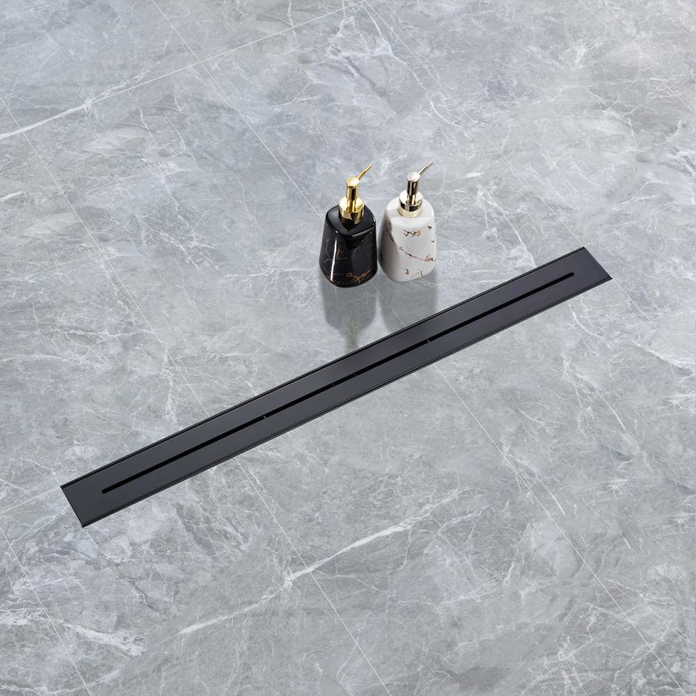 Matte Black 32'' Linear Grid Shower Drain