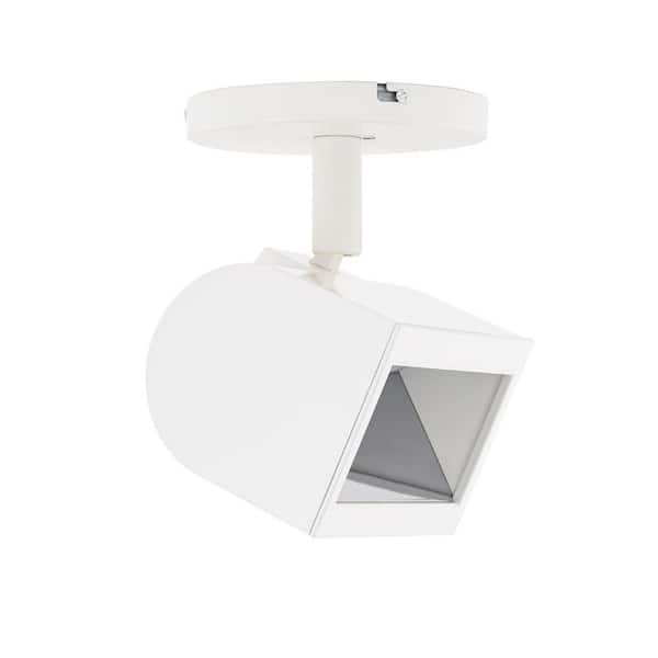 Ocularc 3020W Monopoint White Ceiling or Wall Mount Hardwired Track Lighting Kit with Round Back Head