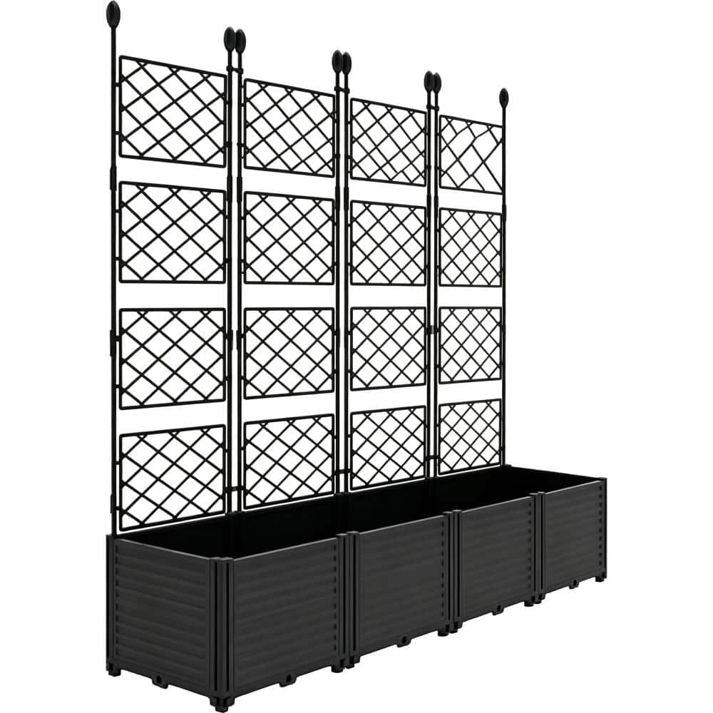 "65"" PP Raised Planter Box with upgrade Trellis&Privacy Screen,Vertical Garden Planter for Outdoor Patio Balcony,Drainage" price history on PriceWatchPro
