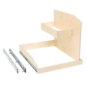 Made-To-Fit 12 in. to 30 in. wide, Adjustable Sink Caddy Slide-Out Shelf System with Full Extension in Solid Wood Front