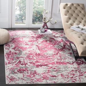 Skyler Pink/Ivory 7 ft. x 7 ft. Square Abstract Area Rug