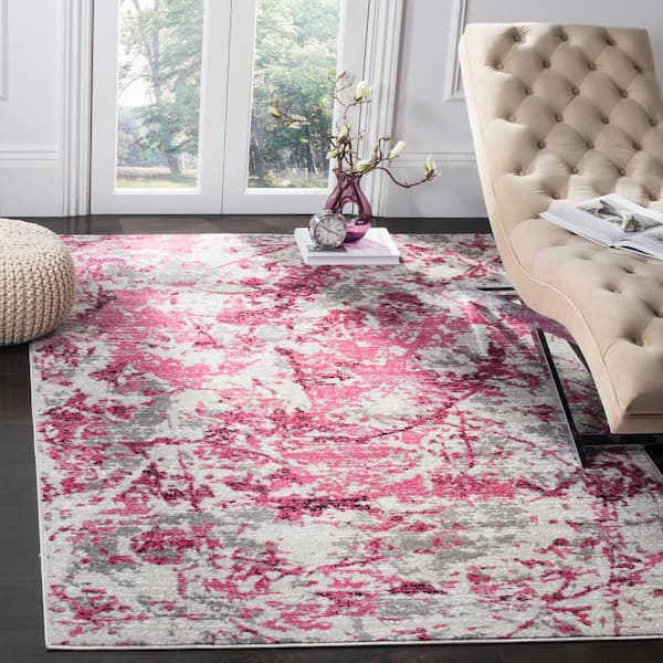 Skyler Pink/Ivory 8 ft. x 10 ft. Abstract Area Rug