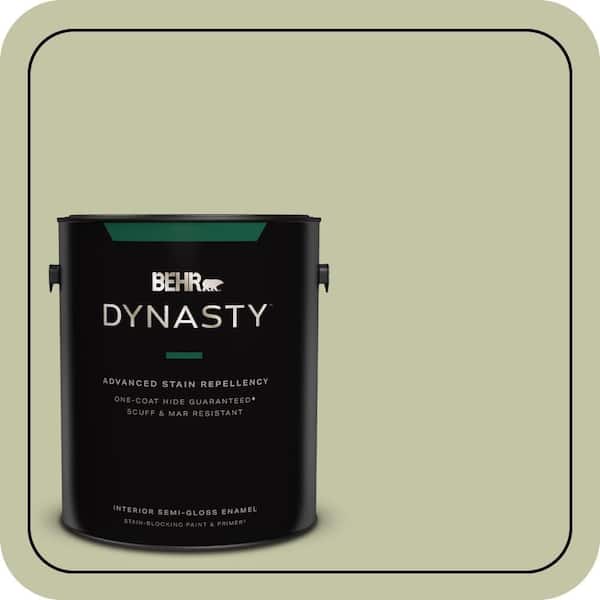 BEHR DYNASTY 1 gal. #S360-3 Balance Green One-Coat Hide Semi-Gloss Enamel Interior Stain-Blocking Paint & Primer