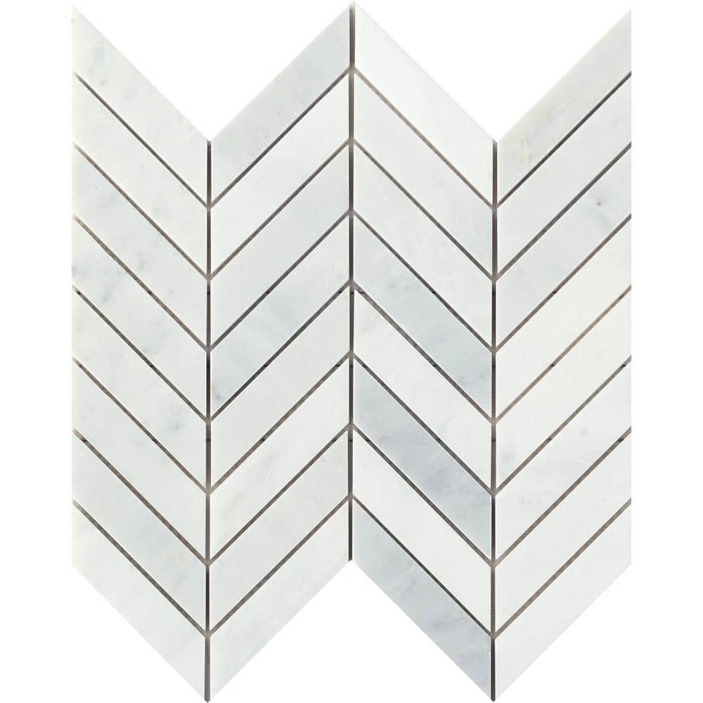 White Marble Chevron Mosaic Tile for Kitchen and Bathroom