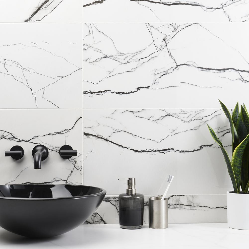 Magnus Breach 11.81 x 23.62 Polished Porcelain Marble-Look Tile