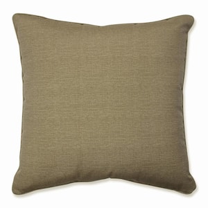 Solid Tan Square Outdoor Square Throw Pillow