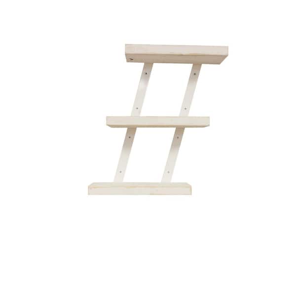 Del Hutson Designs Grace Chic 16 in. White 3-Tier Floating Shelf