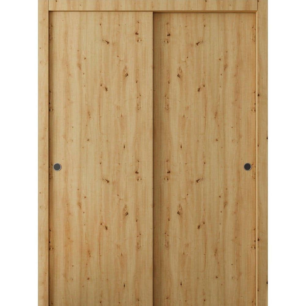 Assembly Required 3011 60 in. x 84 in. Reversible Caramel Oak Color Solid Core Wood Sliding Door Kit with Separate Jamb price history on PriceWatchPro