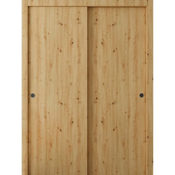 Assembly Required 3011 72 in. x 84 in. Reversible Caramel Oak Color Solid Core Wood Sliding Door Kit w/Separate Jamb