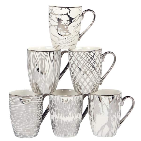 Certified International Matrix Silver 16 oz. Porcelain Mug (Set of 6)  26544SET6 - The Home Depot