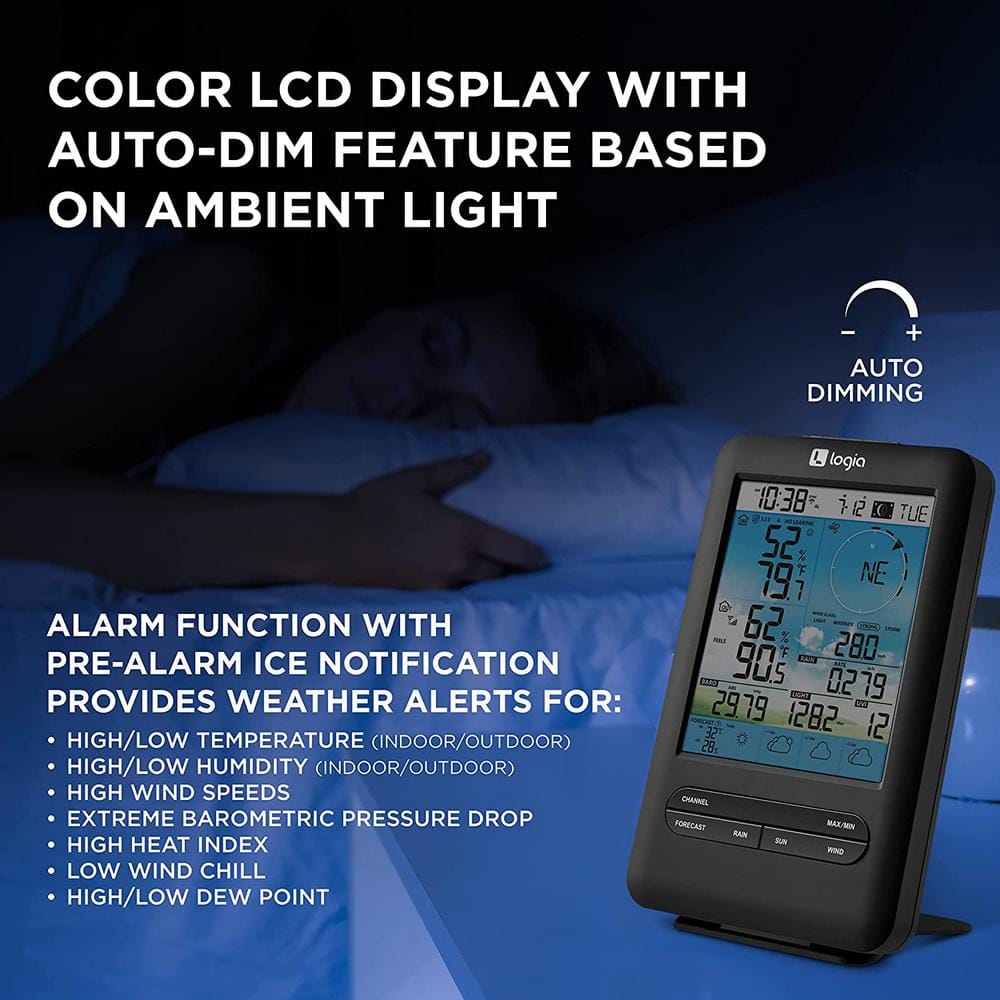 Logia 7-in-1 Wireless Weather Station with Solar Sensor and Wi-Fi