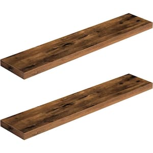 39.4 in. W x 7.9 in. D Rustic Brown Decorative Wall Shelf, Floating Shelves