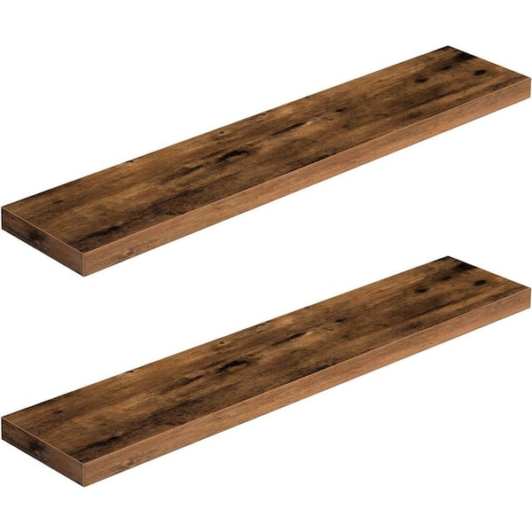Cubilan 39.4 in. W x 7.9 in. D Rustic Brown Decorative Wall Shelf, Floating Shelves