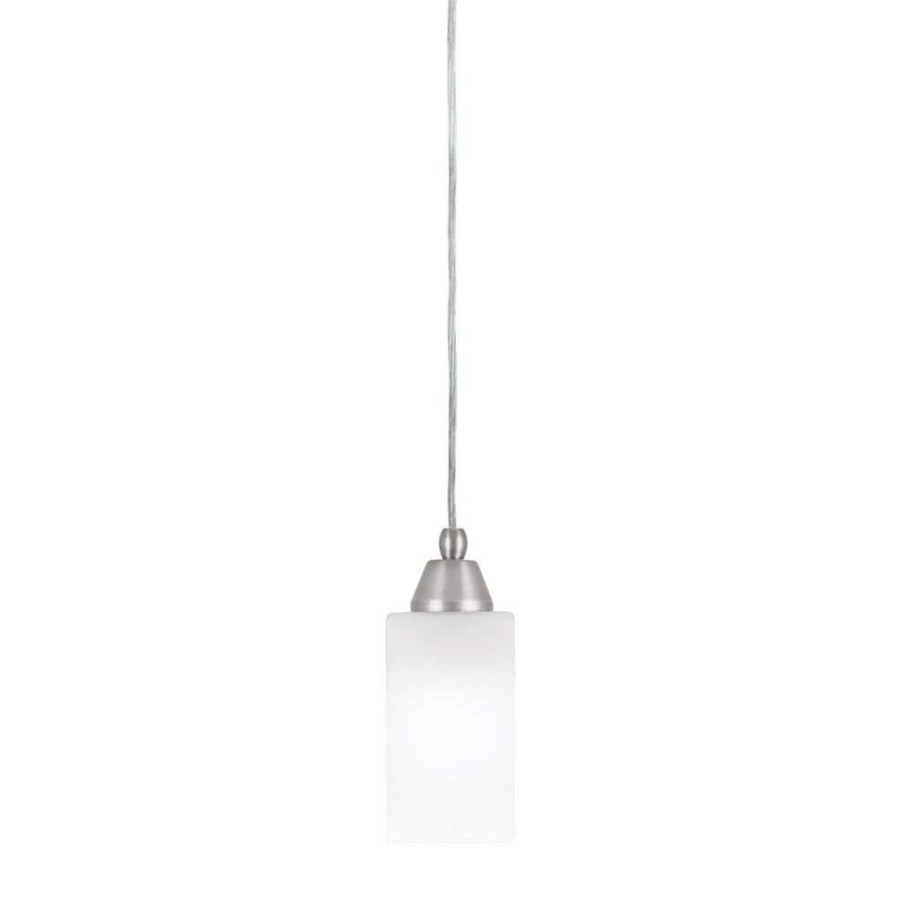 Bryson 3.5 in. 1-Light Brushed Nickel Cord Pendant Light with 3.5 in. White