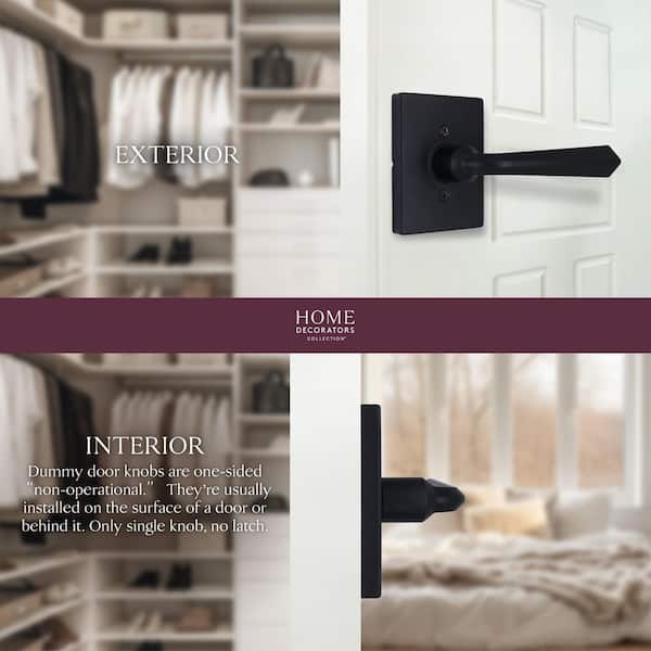 Wilshire Matte Black Dummy Door Lever with Rectangle Rose