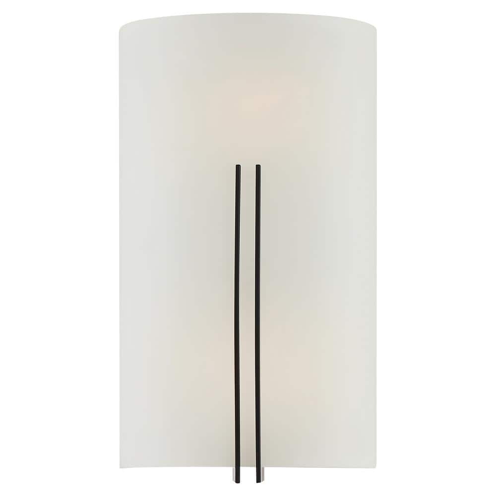Curved White Shade Matte Black LED Wall Sconce