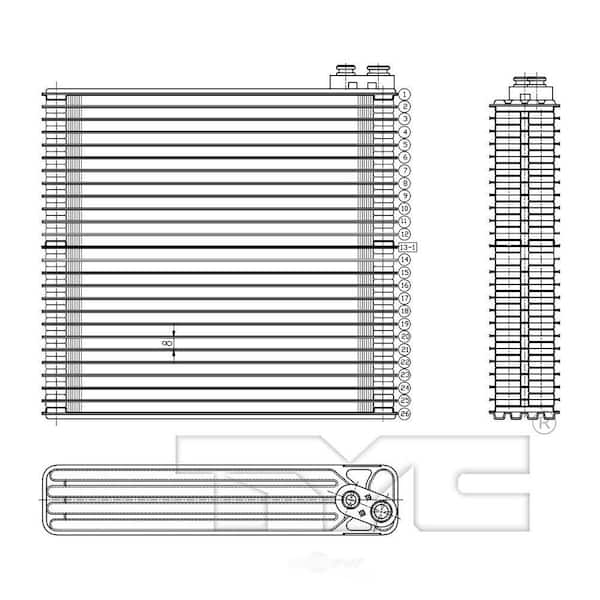 TYC A/C Evaporator Core