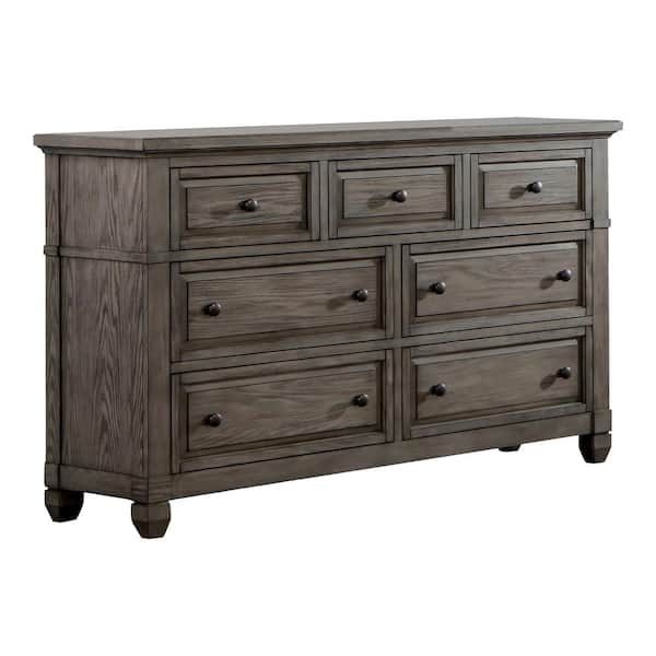 Furniture of America Dotta Warm Gray 7-Drawer 60 in. Dresser