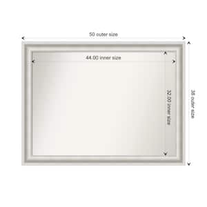 Parlor White 49.5 in. x 37.5 in. Custom Non-Beveled Recycled Polystyrene Framed Bathroom Vanity Wall Mirror