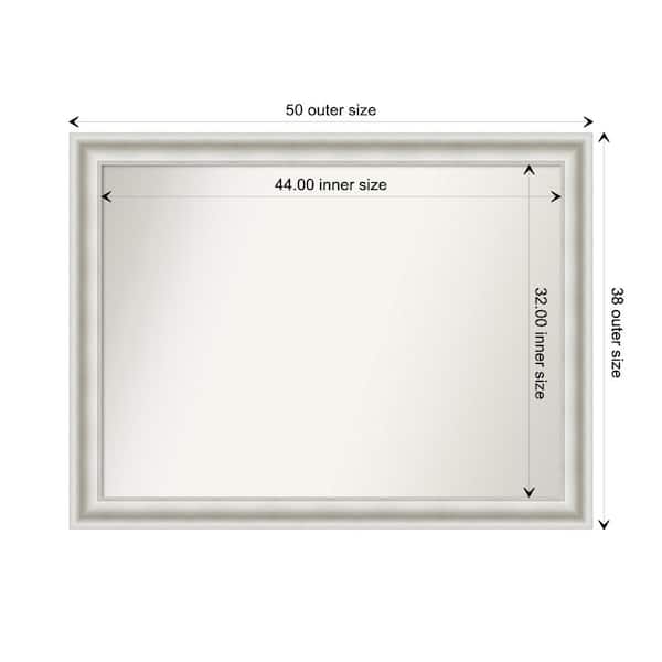 Amanti Art Parlor White 49.5 in. x 37.5 in. Custom Non-Beveled Recycled Polystyrene Framed Bathroom Vanity Wall Mirror