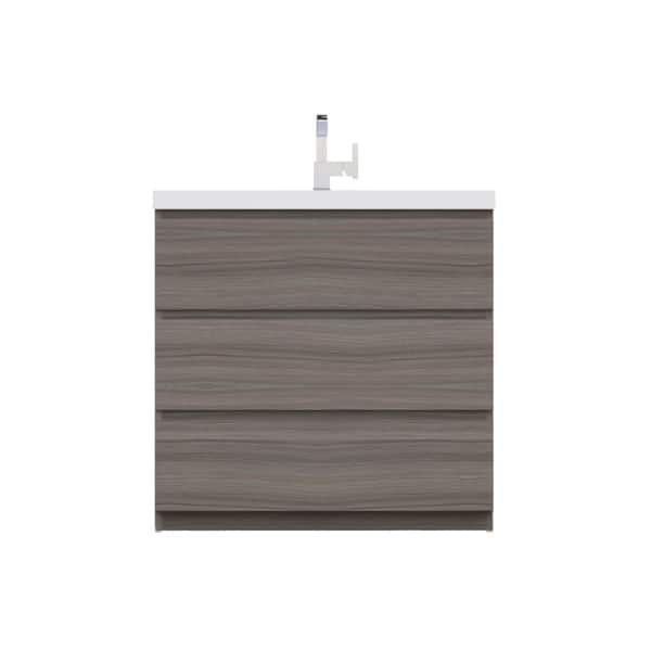 Alya Bath Paterno 36 in. W x 19 in. D Bath Vanity in Gray with Acrylic Vanity Top in White with White Basin