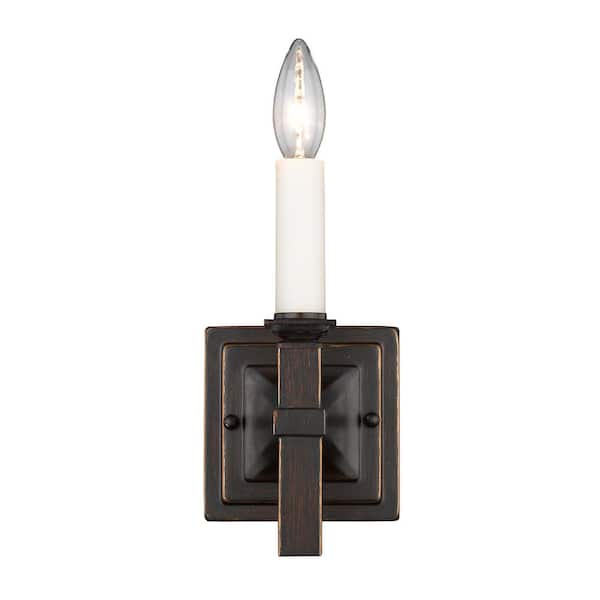 Golden Lighting Bradley 1-Light Cordoban Bronze Sconce