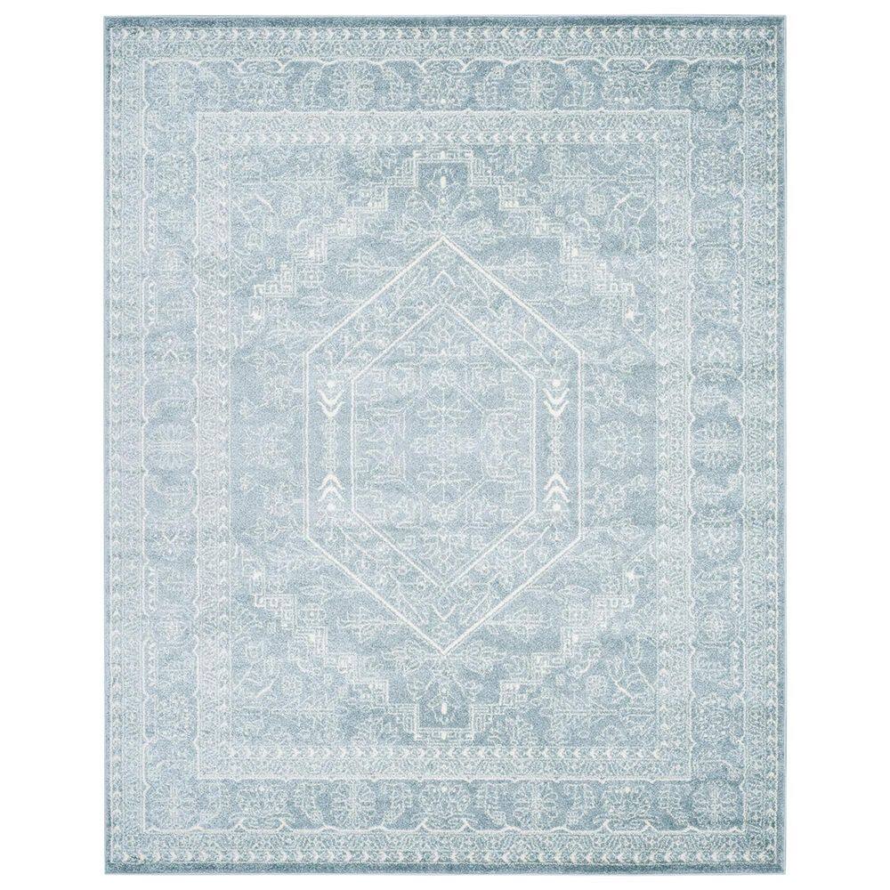 Blue Polypropylene 8 ft. x 10 ft. Oriental Indoor Area Rug