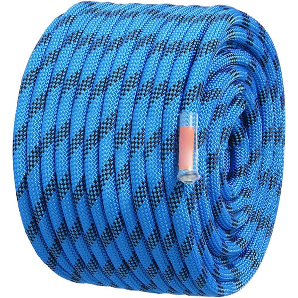 12.7 mm Static Climbing Rope 60.9M (200 ft.) Outdoor Rock Climbing Rope 30KN Breaking Tension Blue