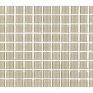 Modern Design Styles Cream Square Mosaic 1 in. x 1 in. Glossy Glass Wall Floor and Pool Tile (11 sq. ft./Case)