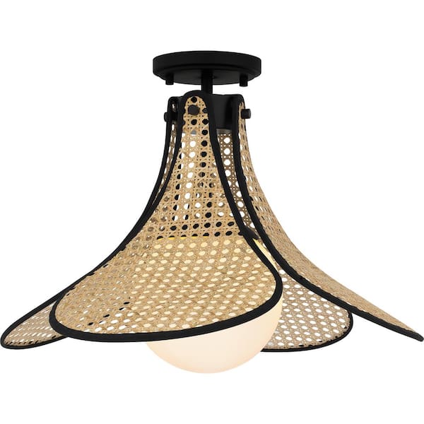 Quoizel Delilah 18 in. 1-Light Matte Black Semi-Flush Mount