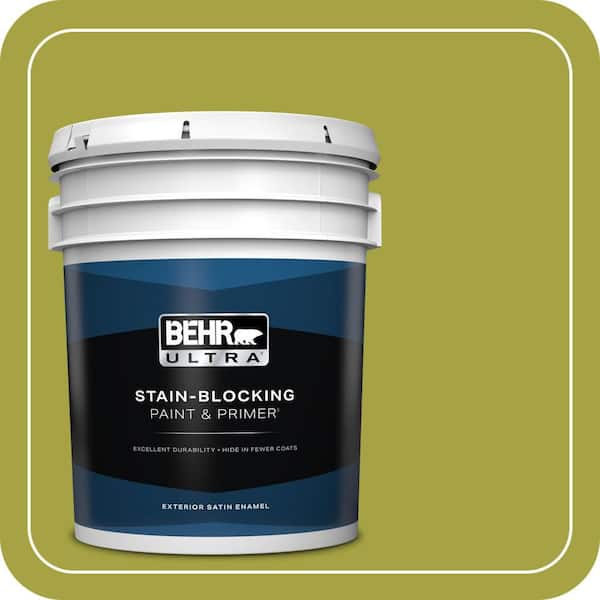 BEHR ULTRA 5 gal. #400B-7 Lemon Grass Satin Enamel Exterior Paint & Primer