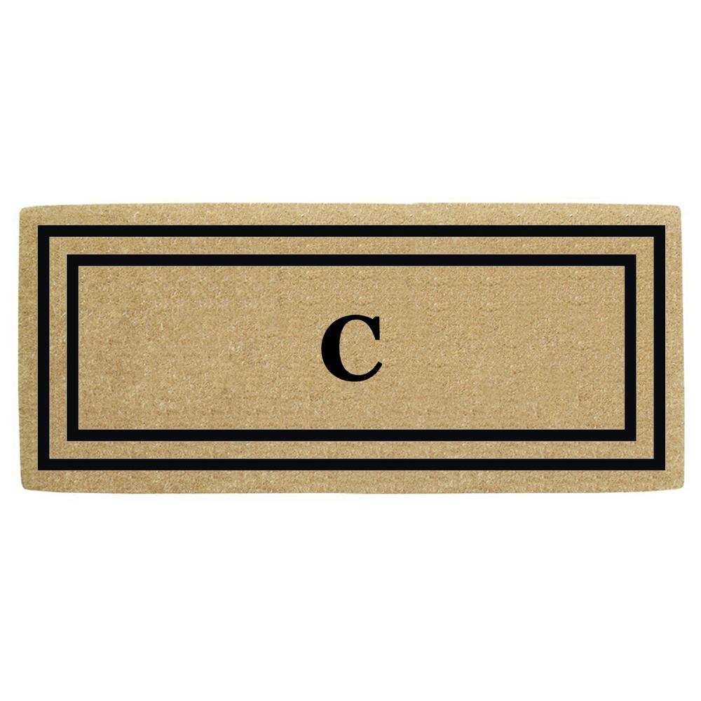 Heavy Duty Brown 24 in. x 57 in. Coir Thin Double Picture Frame  Monogrammed C Outdoor Door Mat price history on PriceWatchPro