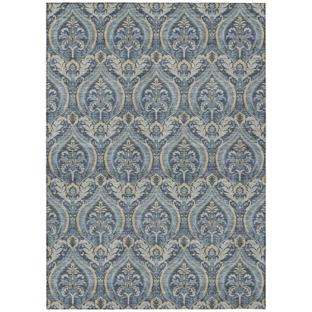 Blue and Cream 9 ft. x 12 ft. Woven Trellis Rectangle Indoor/Outdoor Area Rug price history on PriceWatchPro