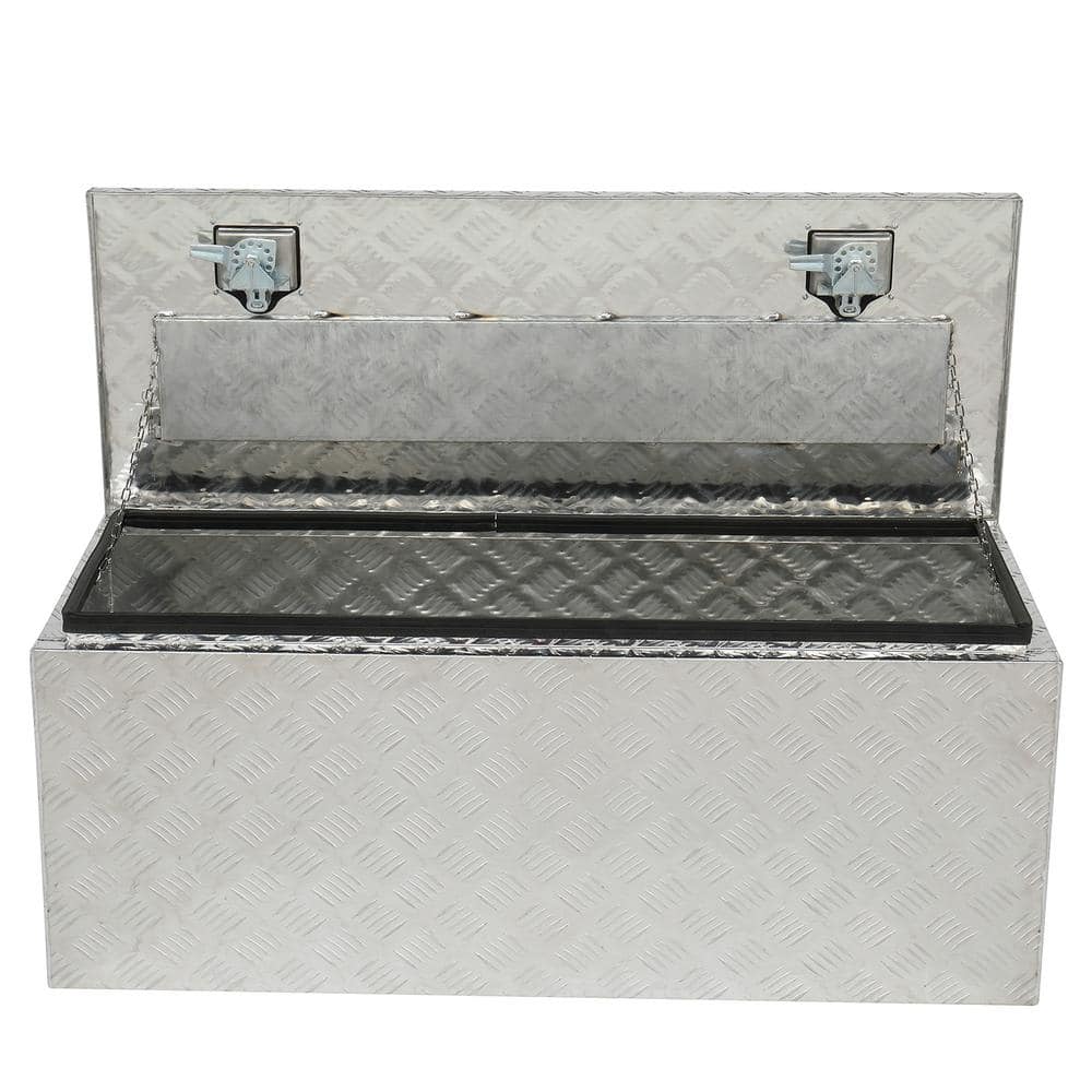 42 in. Silver Diamond Plate Aluminum Underbody Truck Tool Box Double Lock with Key price history on PriceWatchPro