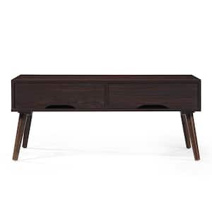 Noemi 42 in. Walnut Brown Large Rectangle Wood Coffee Table with Drawers