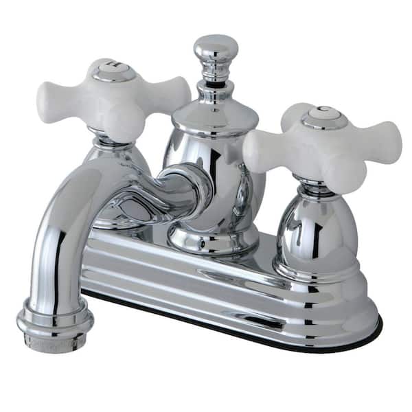 Kingston Brass English Country 4 in. Centerset 2-Handle Bathroom Faucet in Chrome