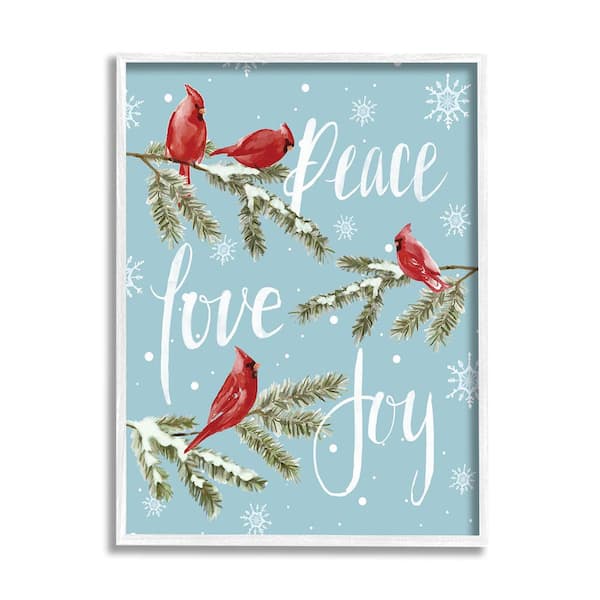 Stupell Industries Winter Cardinals Perched by Dogwood Portfolio 1-Piece Framed Graphic Print Animal Poster Art Print 14 in. x 11 in.