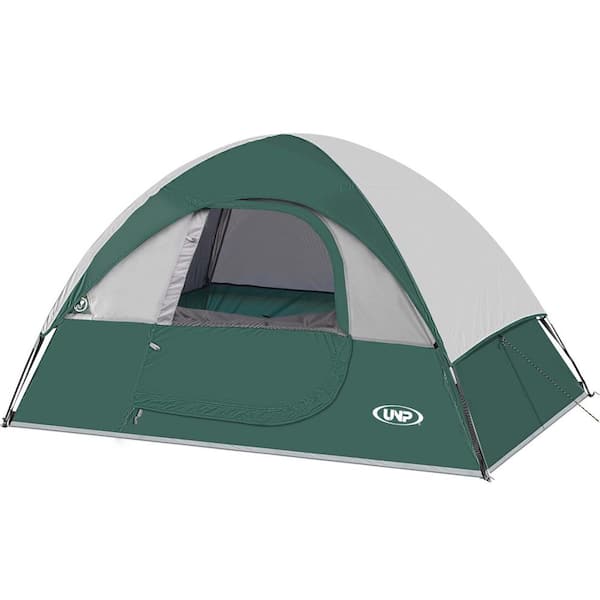 Zeus & Ruta Green 4-Person Camping Tents, Waterproof Windproof Tent with Rainfly Easy Set up-Portable Dome Tents for Camping