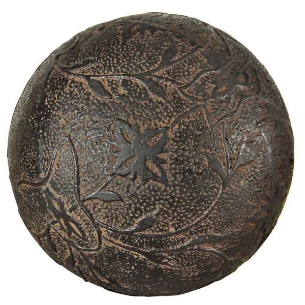 MPG 11-1/2 in. D Cast Stone Faux Iron Ball in an Aged Charcoal Finish