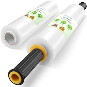 15 in x 1000 ft. 60 Gauge Plastic Wrap, Industrial Strength Film Roll for Pallet Wrapping Shipping Moving (2-Pack)