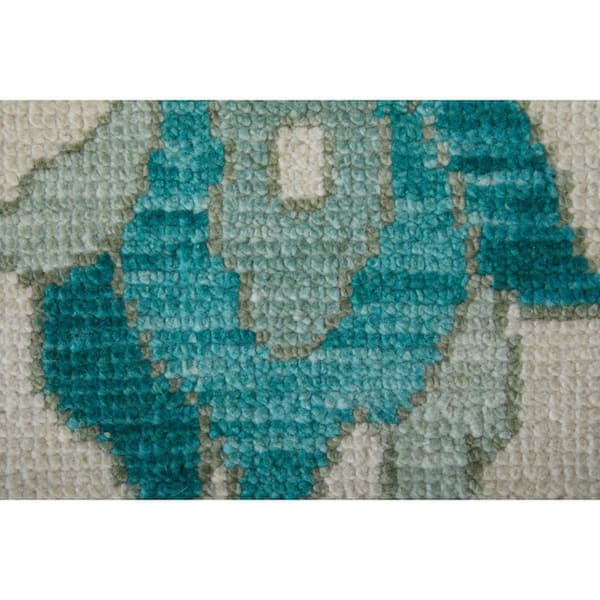 Green, Ivory Floral 6 ft. x 9 ft. Area Rug