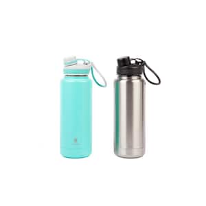 Ranger Pro 40 oz. Teal Stainless and Mint Stainless Steel Vacuum Bottle (2-Pack)