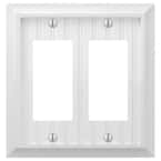 Cottage 2 Gang Rocker Composite Wall Plate - White